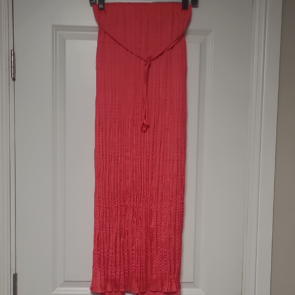 A New Day  Maxi Pencil Skirt with Pleated Tie Front